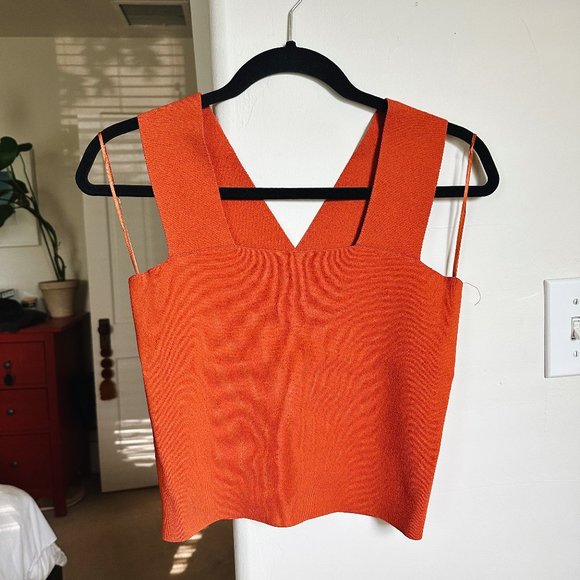 House of Harlow 1960 Tops - NWOT, House of Harlow, Orange Crop Top, Cross Back / S